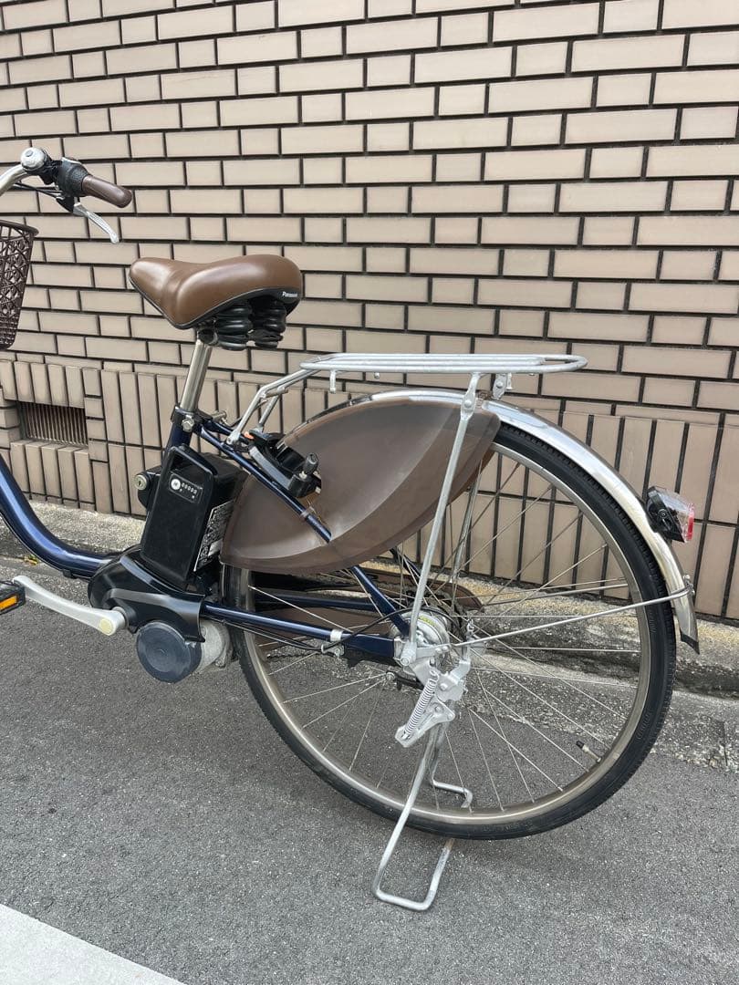電動アシスト自転車 ネイビー 前カゴ付き