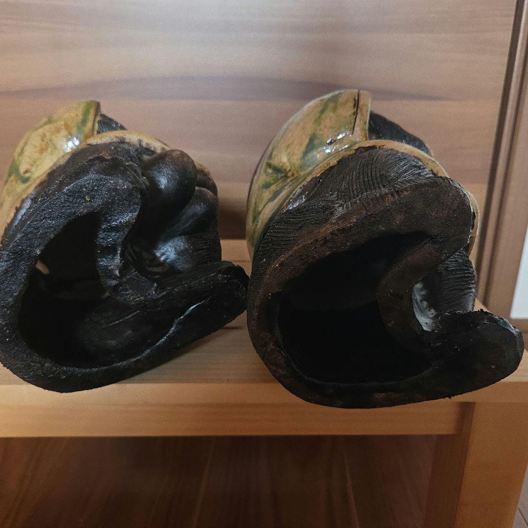 信楽焼 タヌキの置物 男女2体セット