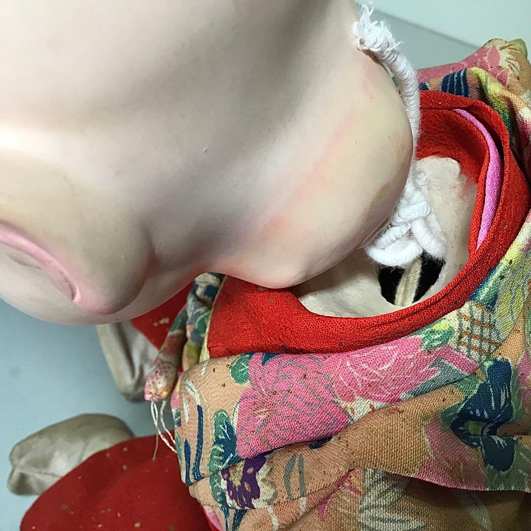 古い人形◆お座り人形◆紙箱入り 抱き人形 昭和レトロ 日本人形