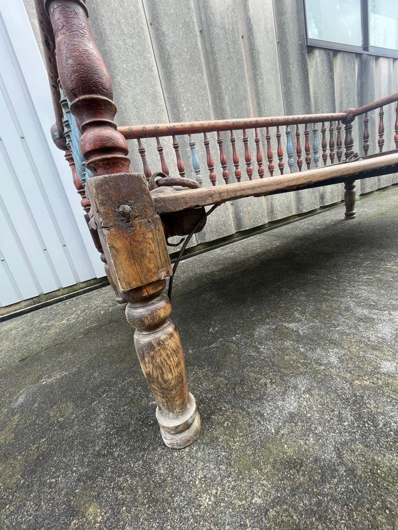 稀少/アンティーク/インド/インド家具/古材/長椅子/ベンチ/店舗什器