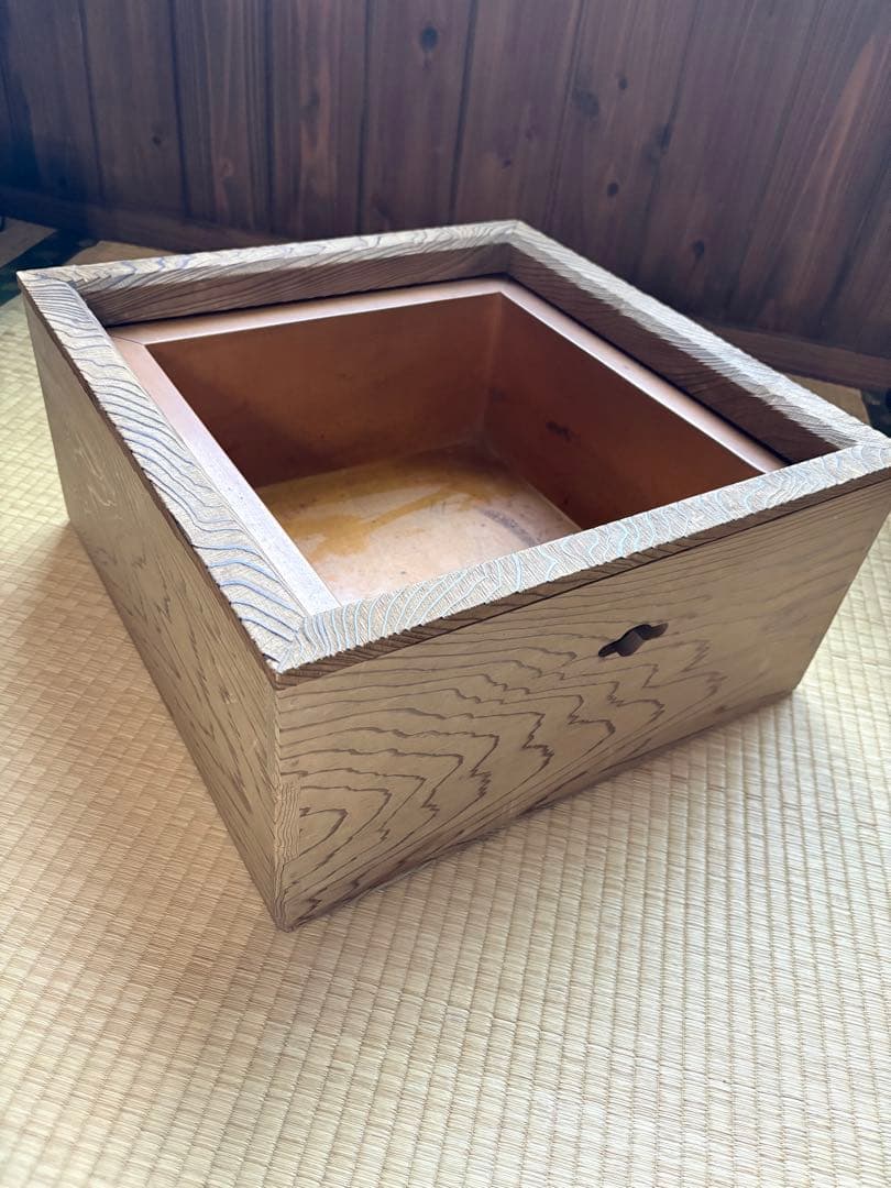 杉材　置き炉　銅落とし　炉縁付き