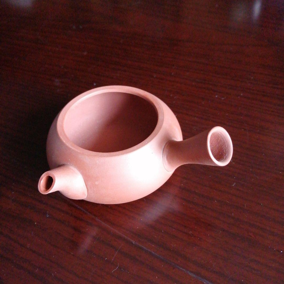 常滑焼　瀧田椿渓　朱泥横手急須　10cm　蓋無し