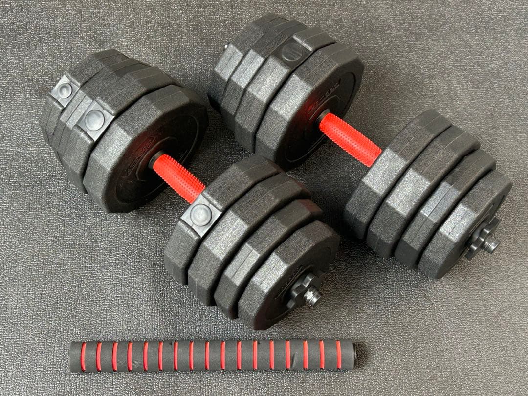 ダンベルセット　片方約20キロ　合計40キロ　バーベルになるシャフト付