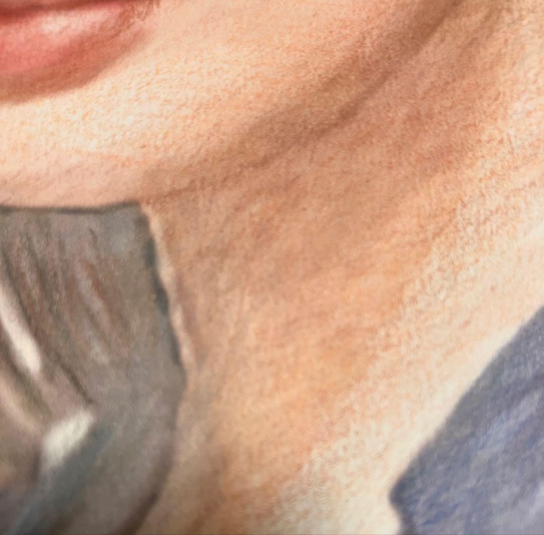 女優画④ 額装品　額縁寸法32.7㎝×24.0㎝×1.5㎝　色鉛筆画　定款付