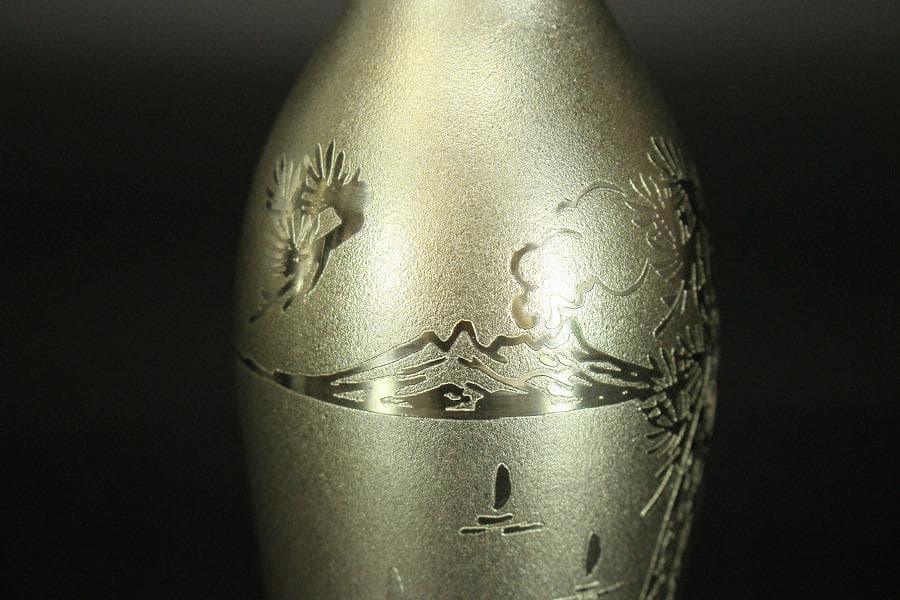 薩摩錫器 徳利 盃 さつま朝日堂 記念品 木箱付(メ1134)