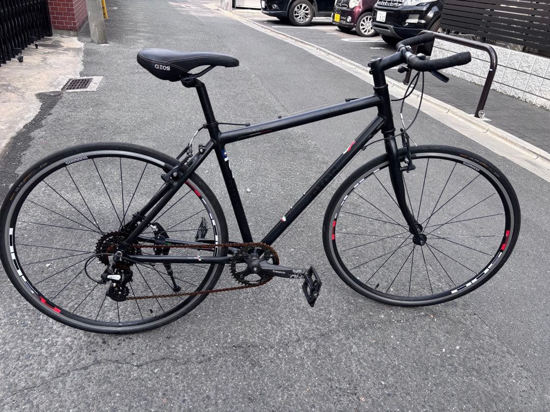 GIOS MISTRAL クロスバイク ブラック アルミフレームブルホーン仕様