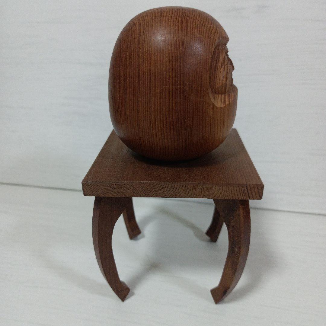 縁起物 天然木 達磨 だるま ダルマ 木彫置物