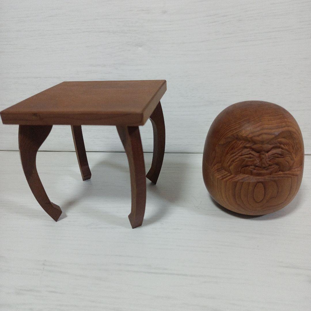 縁起物 天然木 達磨 だるま ダルマ 木彫置物