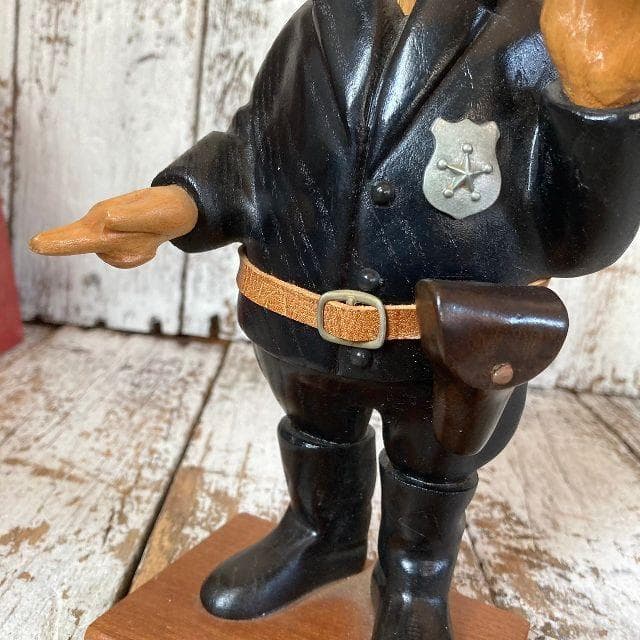 80s イタリア ヴィンテージ ROMERロメール 木彫り 人形 ポリス 警察官