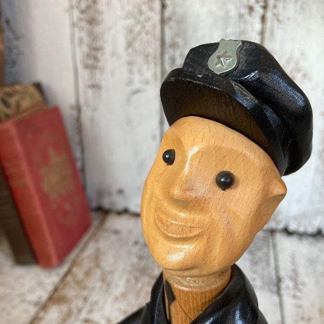 80s イタリア ヴィンテージ ROMERロメール 木彫り 人形 ポリス 警察官