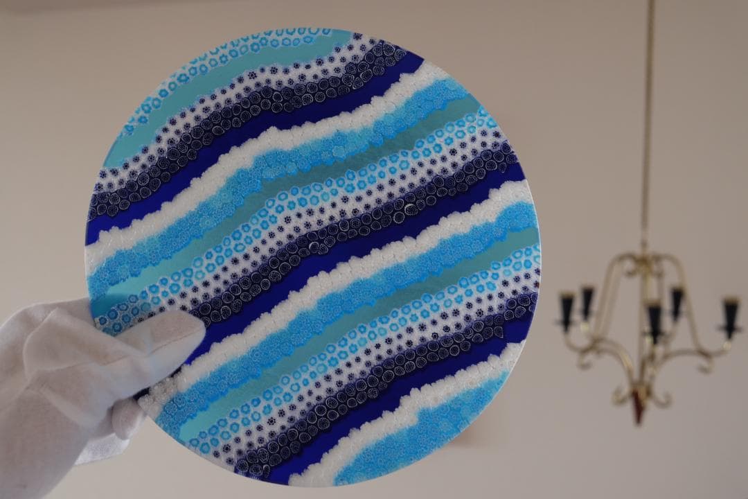 ヴェネチアングラス ミルフィオリ プレート エルコーレモレッティ 飯塚亜裕子