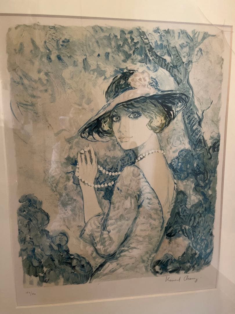 アンティーク　真作　ベルナール シャロワ作　リトルグラフ　直筆サイン　水彩画