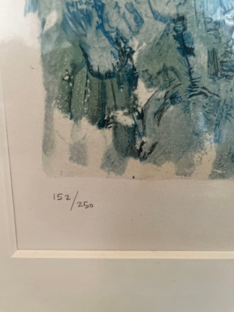 アンティーク　真作　ベルナール シャロワ作　リトルグラフ　直筆サイン　水彩画