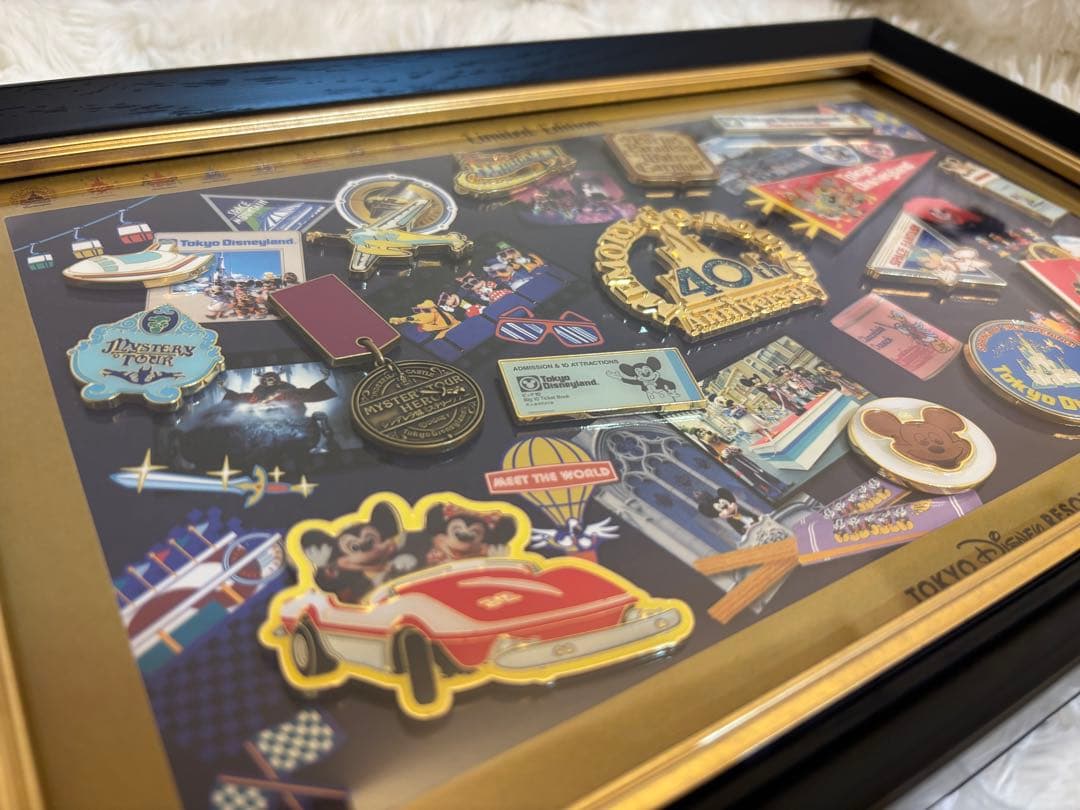 東京ディズニーランド 40周年記念 フレーム付きピンバッジセット