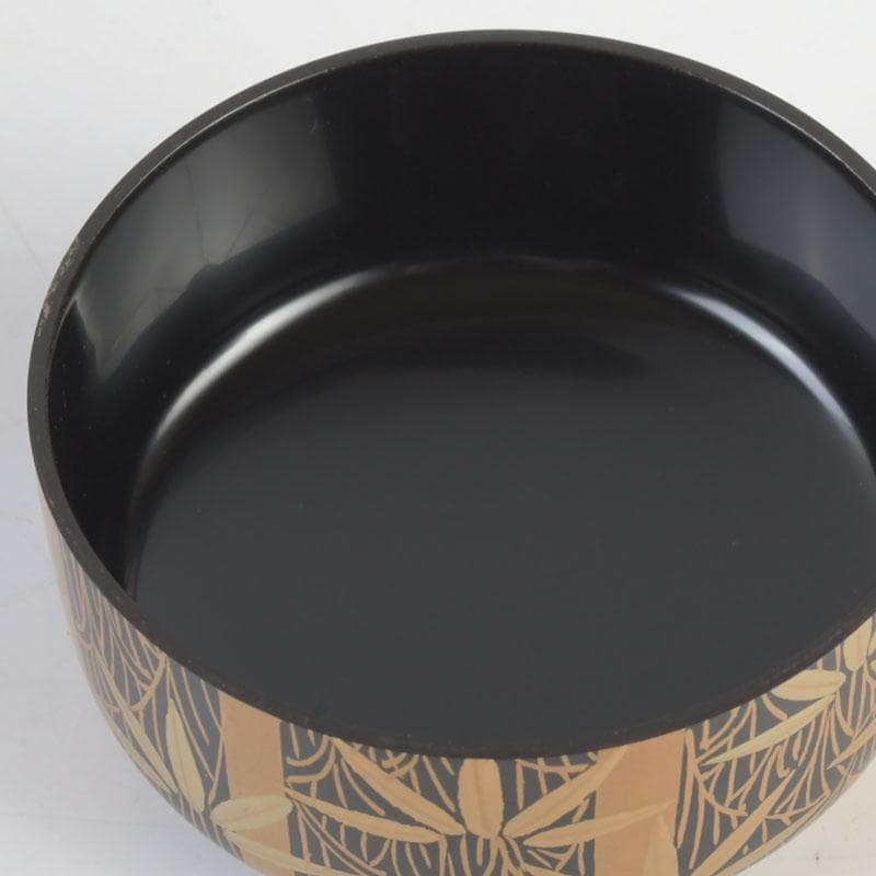 茶道具　山内幸男　号漆峰　竹林蒔絵　細棗　共布共箱　V　9778