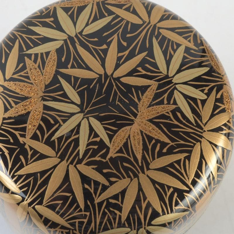 茶道具　山内幸男　号漆峰　竹林蒔絵　細棗　共布共箱　V　9778