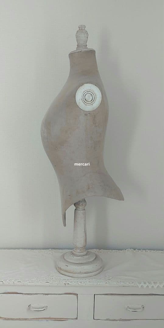 フランス製アンティーク　ホワイト　コルセットトルソー