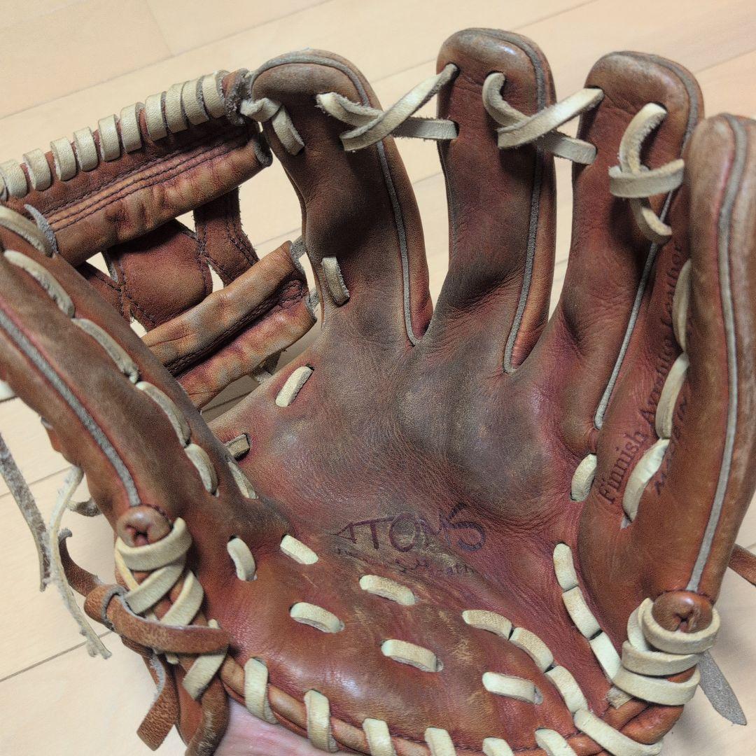 も*も様 ATOMS レザー 野球グローブ ブラウン