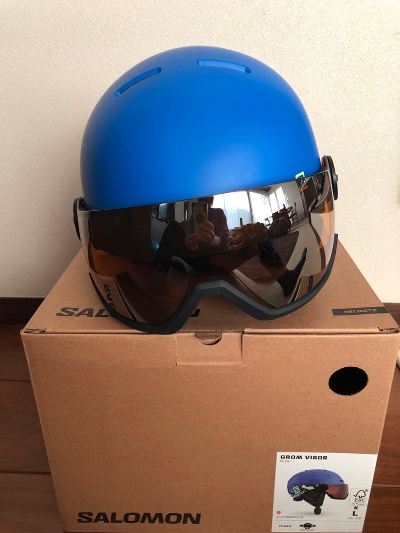 Salomon GROM VISOR 青 ヘルメット