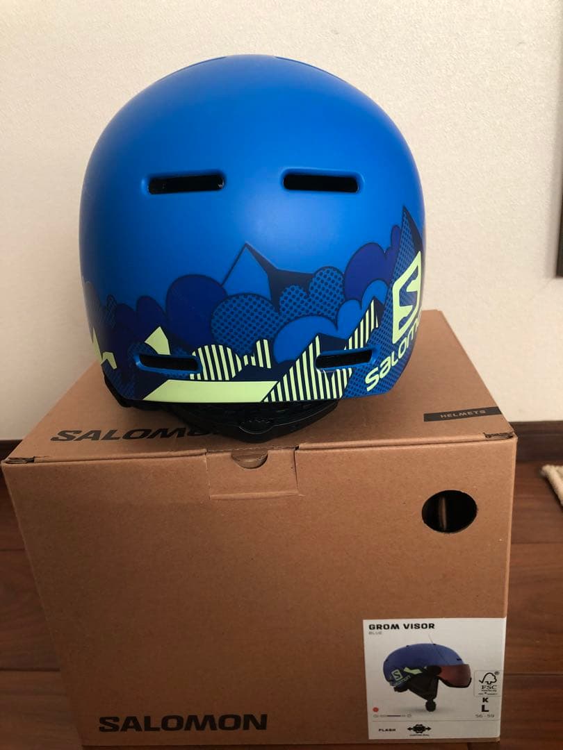 Salomon GROM VISOR 青 ヘルメット