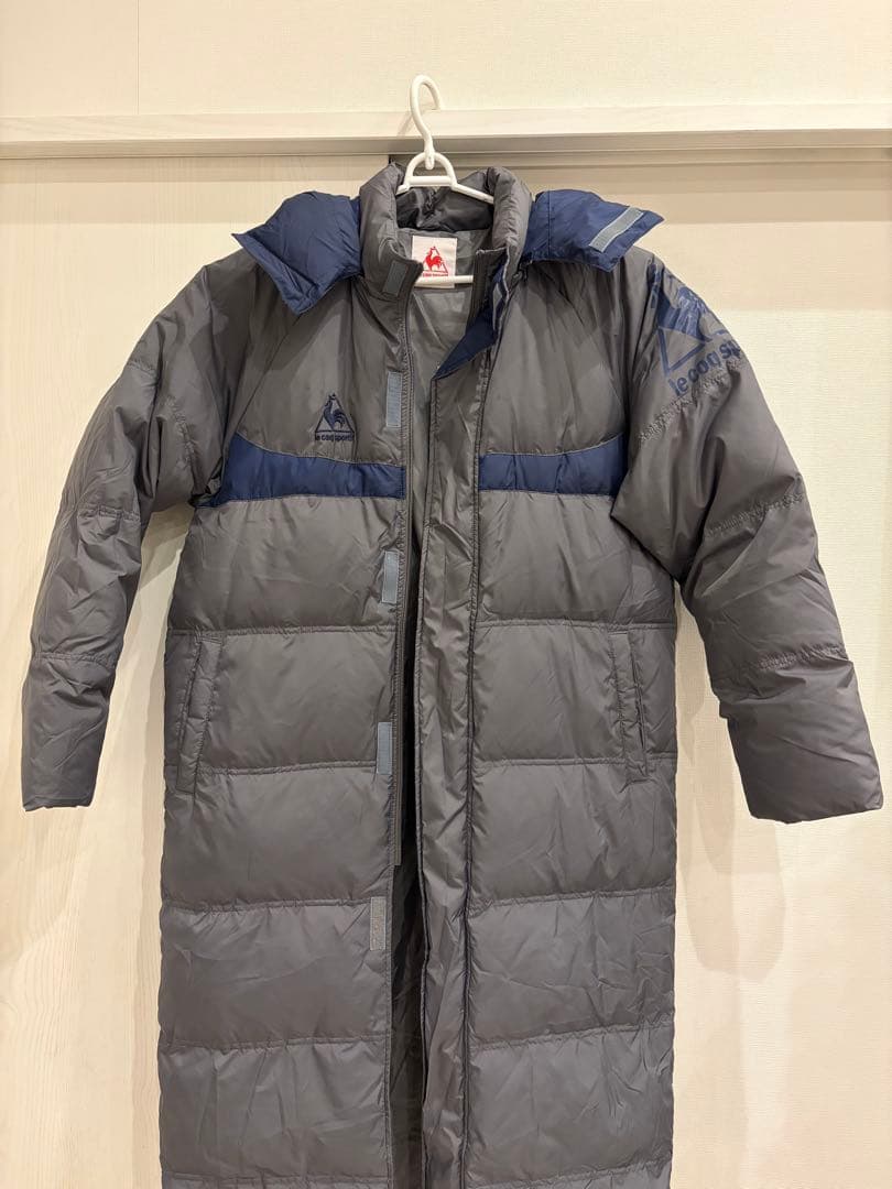 グレー フード付き ダウンコート Oサイズ