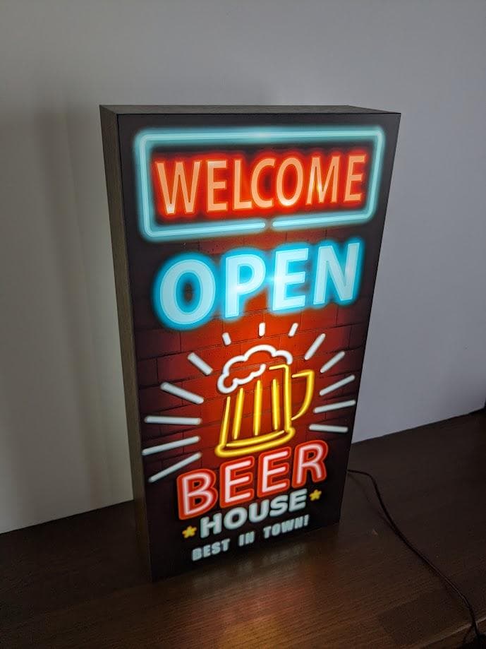【Lサイズ】ビール ハウス パブ スナック バー 看板 置物 雑貨 ライトBOX