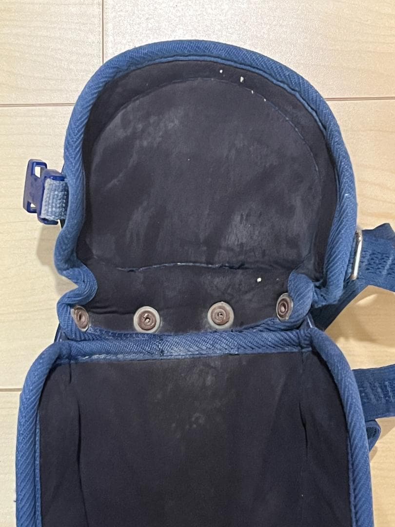 野球 ミズノ キャッチャー防具 プロテクター レガース ネイビー 少年低学年向け