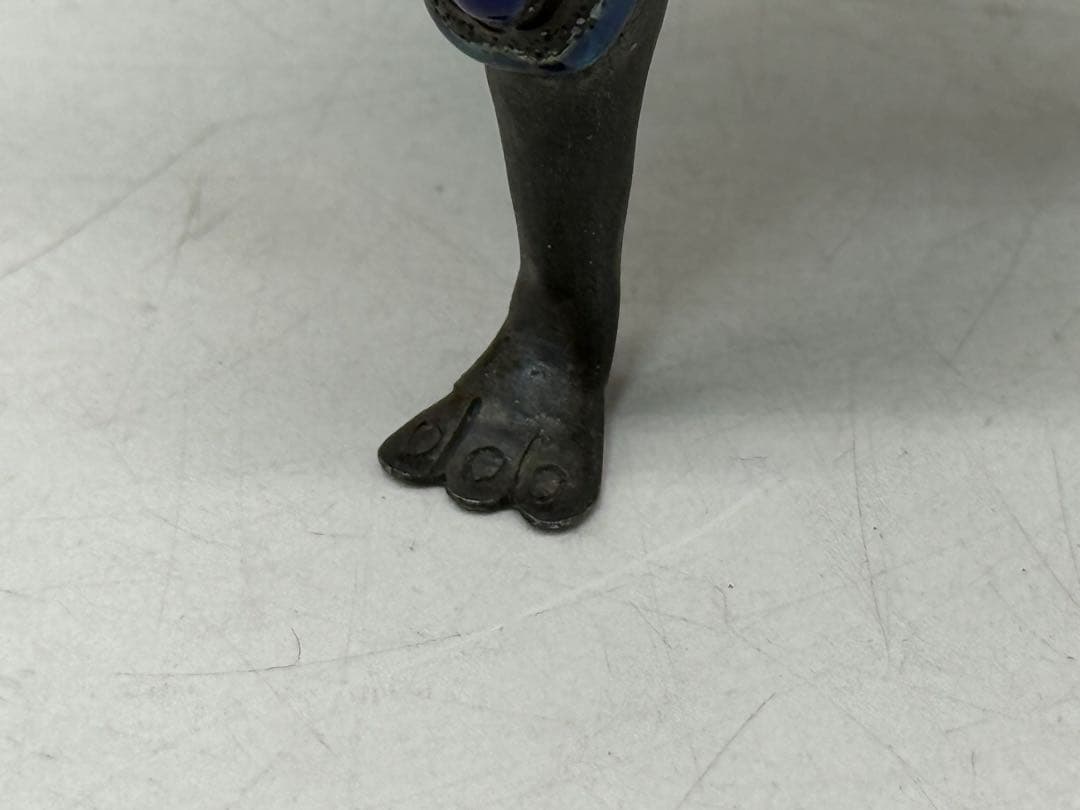 中国　清時代　福寿　銀製七宝焼獣足香炉　木箱入　送料込み250509