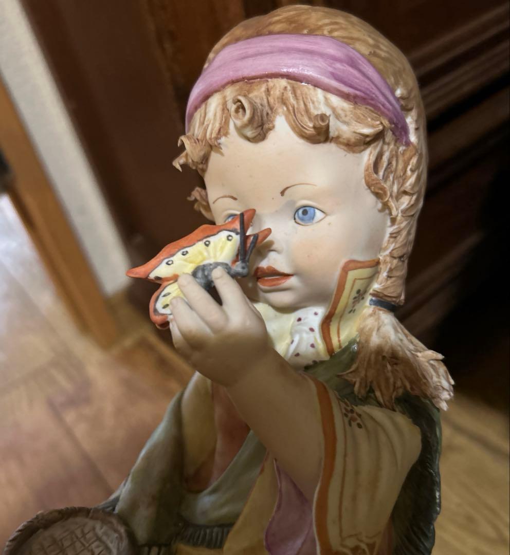 カポディモンテ イタリア製 西洋アンティーク 女のコと蝶 リチャードジノリ