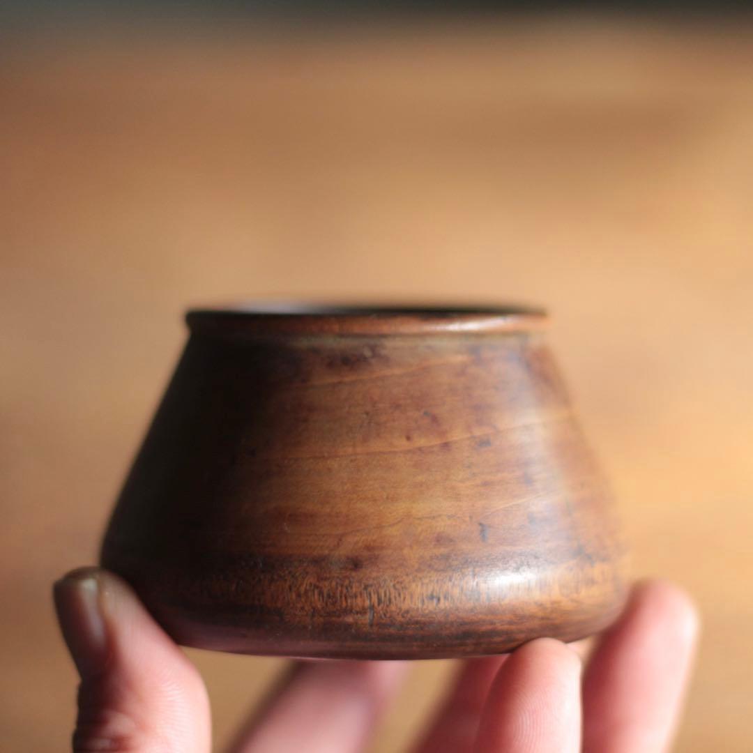 木製 塩笥形 盃 ぐい呑み 古道具 アンティーク 古美術 酒器