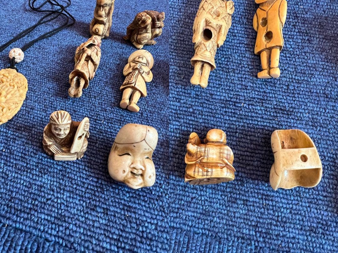 1057 根付  まとめ売り　計10点（提げ物 /緒締め /帯留め ）　時代物