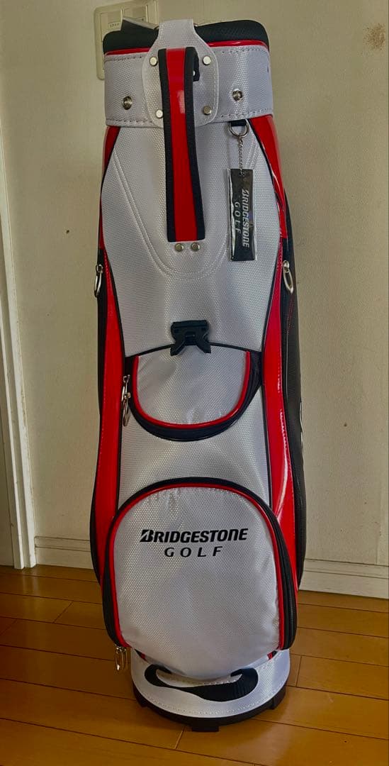 BRIDGESTONE ゴルフキャディバッグ ホワイト/レッド/ブラック