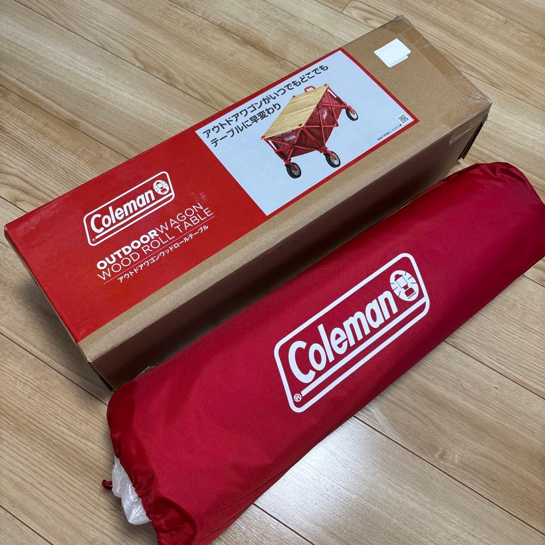 Coleman コールマン アウトドアワゴンウッドロールテーブル