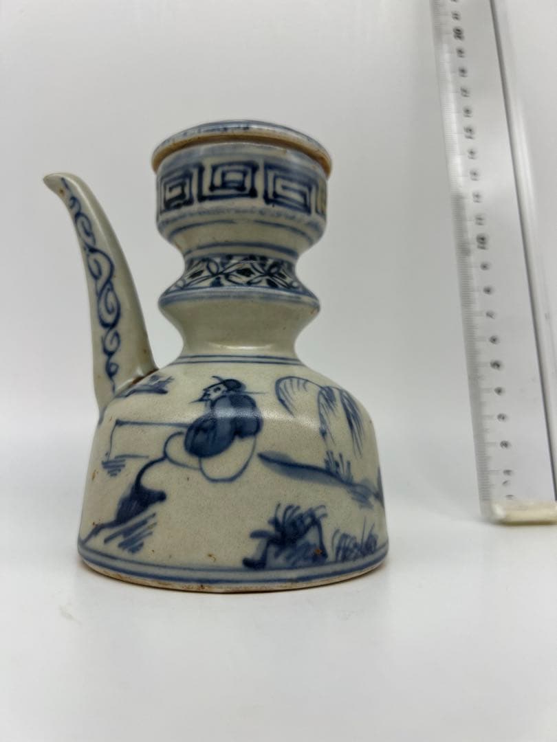 中国明朝染付ティーポット茶道具骨董古美術コレクション唐物　アンティーク青磁　江戸