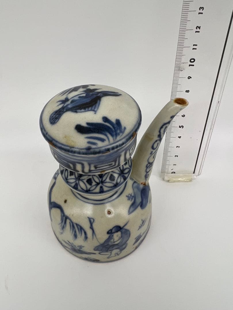 中国明朝染付ティーポット茶道具骨董古美術コレクション唐物　アンティーク青磁　江戸