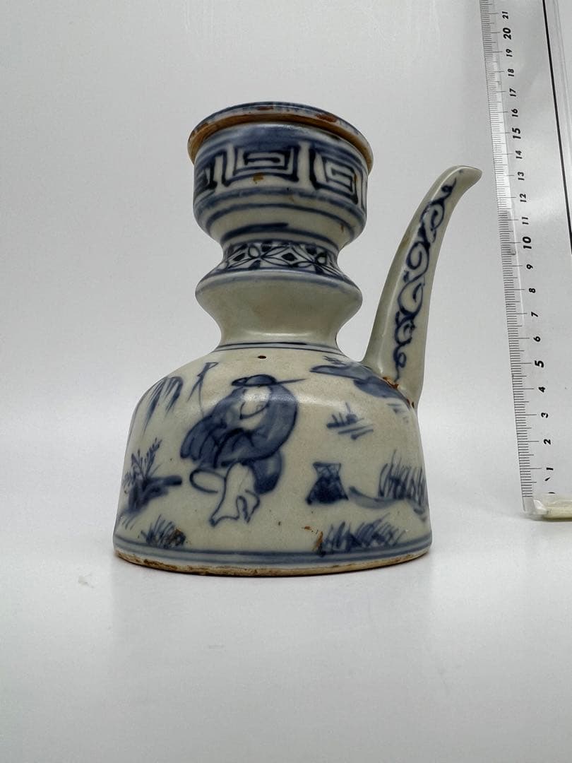 中国明朝染付ティーポット茶道具骨董古美術コレクション唐物　アンティーク青磁　江戸