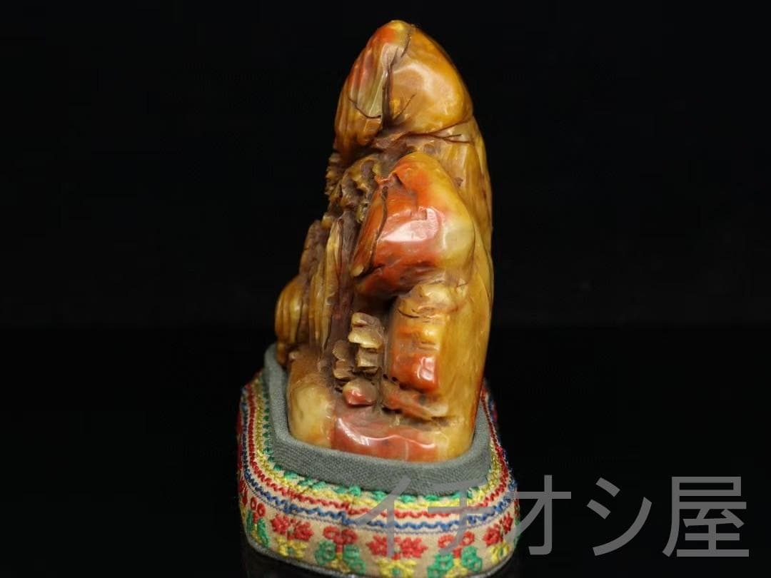 珍品旧蔵 甲辰年 田黄石人物雕刻 篆刻 細密彫刻 文房置物 観賞 人物雕刻