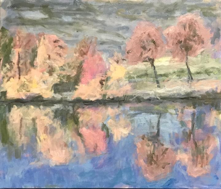 ルクセンブルグの秋。12号。額縁付き。油絵。