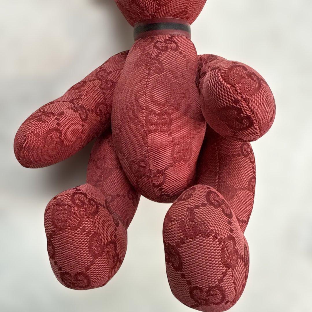 グッチGUCCI GG柄ぬいぐるみ　ボルドー色　美品
