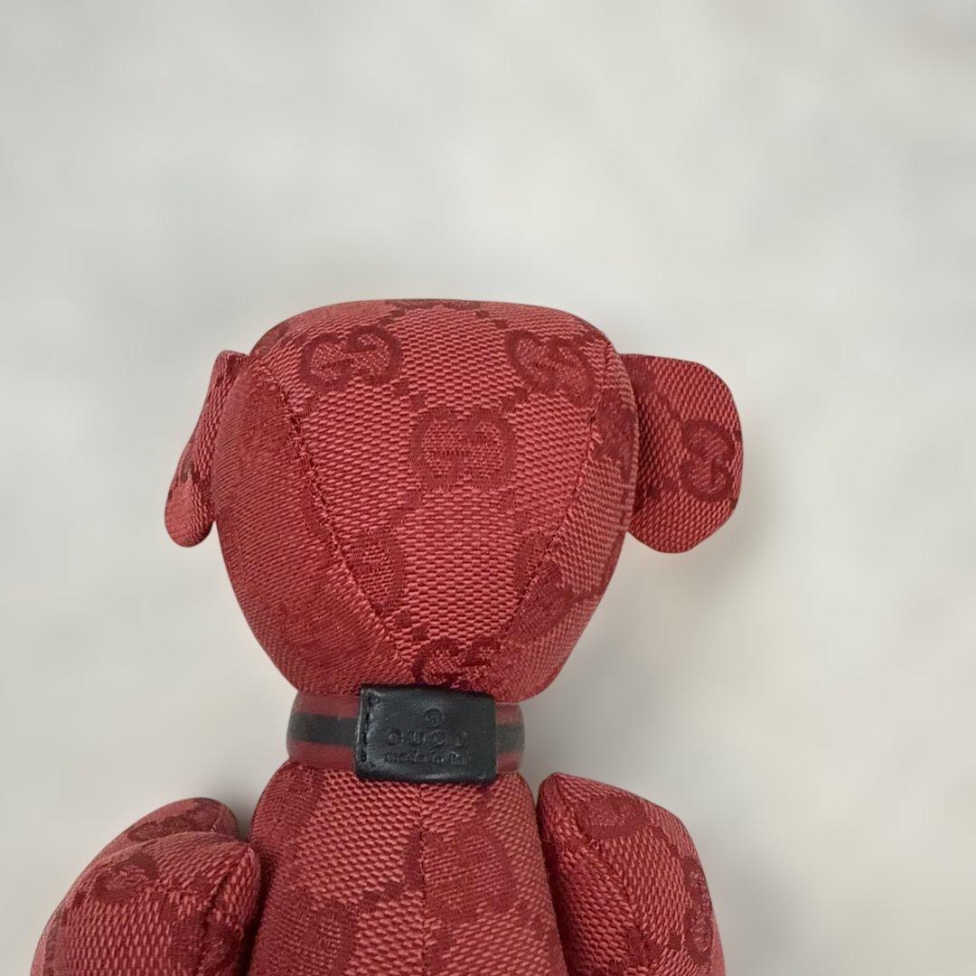 グッチGUCCI GG柄ぬいぐるみ　ボルドー色　美品
