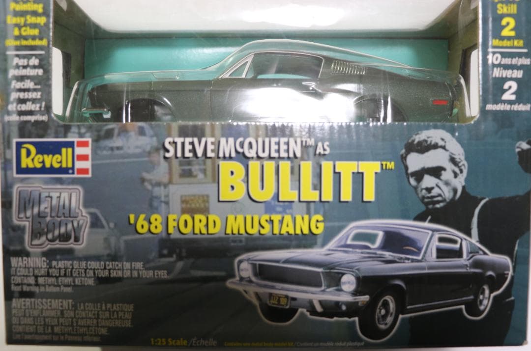 希少　レベル製　映画『ブリット』（ムスタング）ダイキャスト組立キット　１／２５
