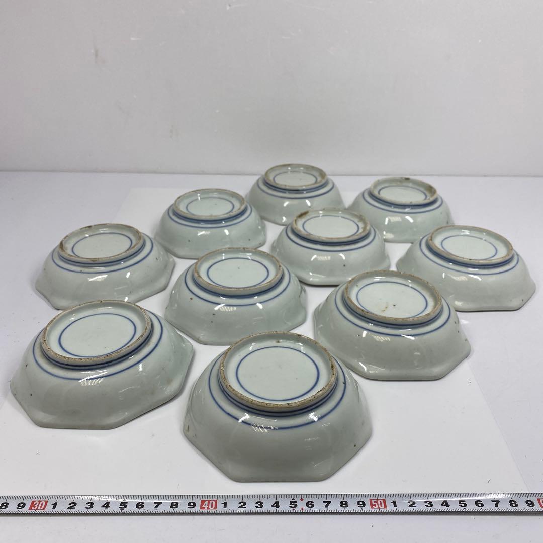 江戸中後期　古伊万里　赤絵向付10客　木箱付　東Y7-0314☆2Fトコヒ