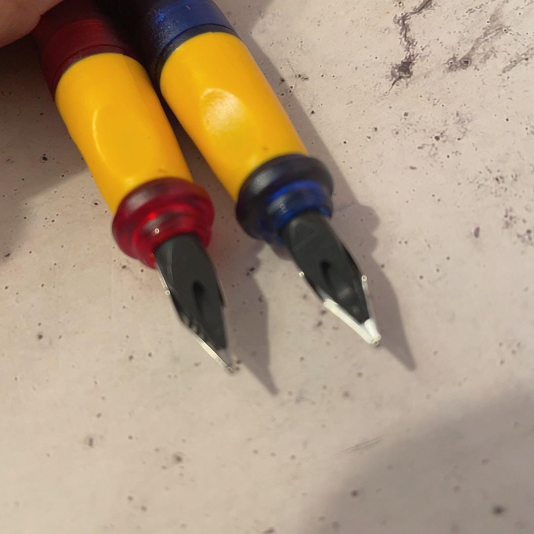 【4本セット】Pelikan PELIKANO junior 万年筆 青　赤