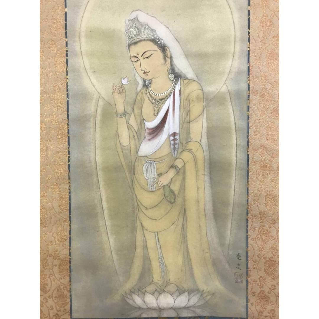 真作/中谷光炎/観音図/仏掛軸/掛軸☆宝船☆AK-415