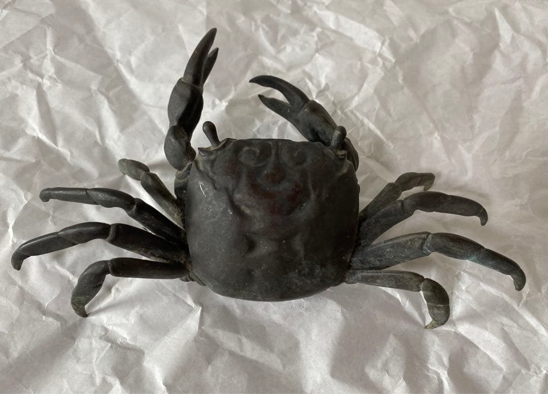 古銅カニ置物　蟹置物(特大型)