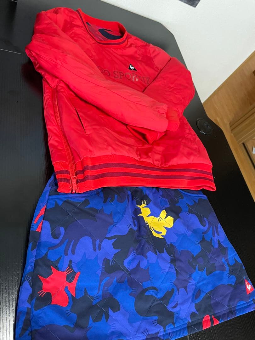 週末値下げリバーシブル　ルコック冬ゴルフ暖かセットアップウエア