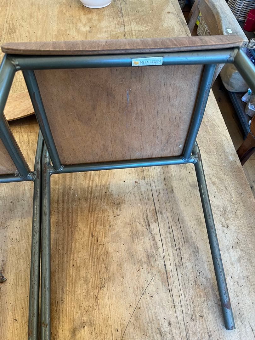 英国ヴィンテージキッススクールチェアー2脚セット