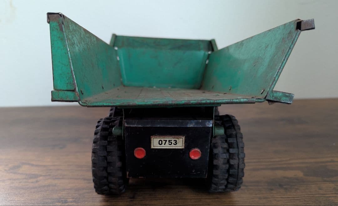 【昭和レトロ】ブリキのおもちゃ/Chevrolet 80 ダンプトラック 赤/緑