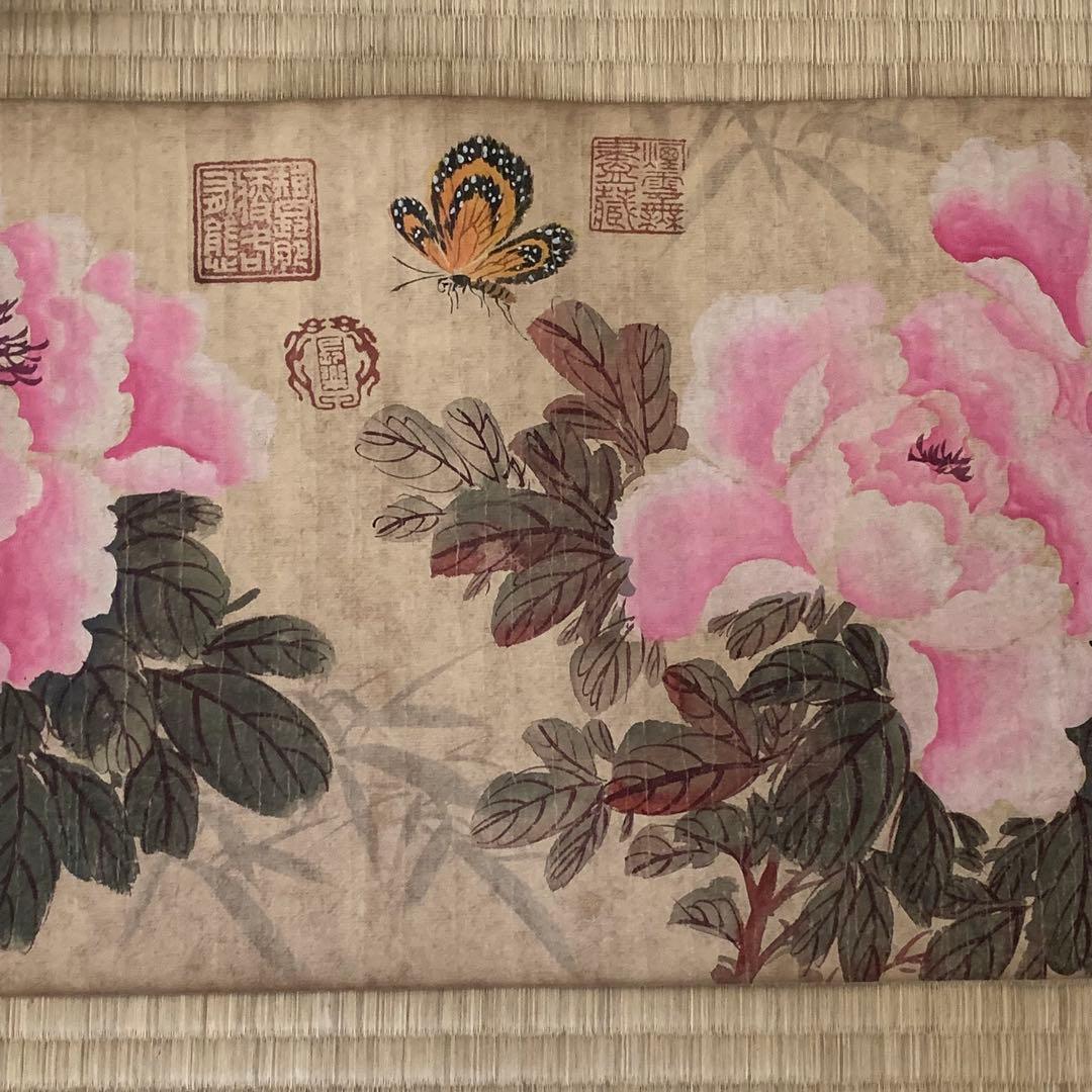 中国絵画　逸品 清国 名家 馬荃 清代の女性 花鳥画の至高の美 巻物絵　肉筆保証