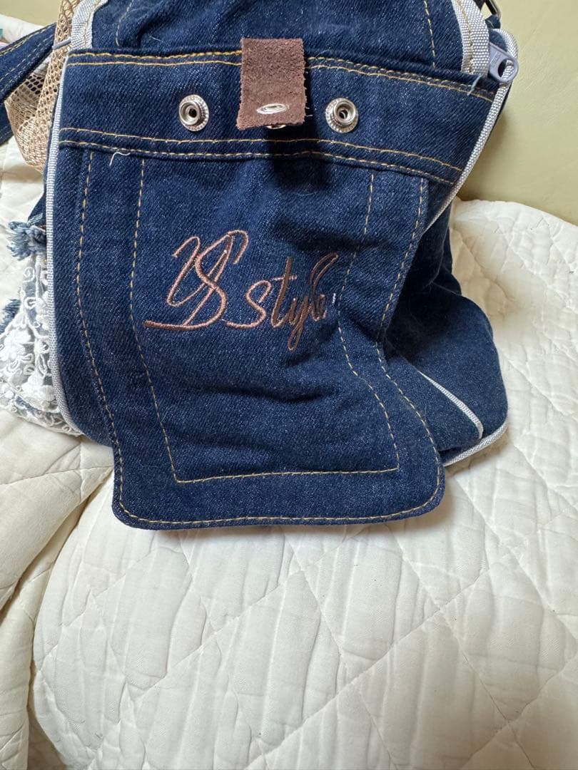 SAYO デニムフリル犬用キャリーバッグ